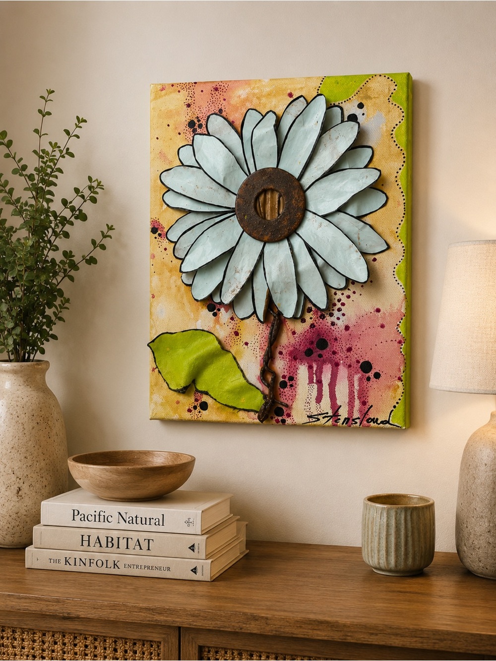 🌼 One-of-a-Kind Handmade Flower Artwork by Artist 🌼